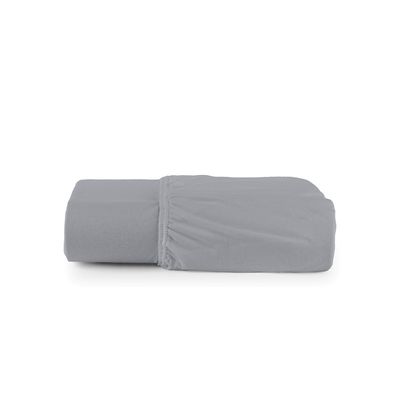 Lençol de Baixo Minimal Queen Avulso Com Elástico 01 Peça Malha 100% Algodão - Cinza