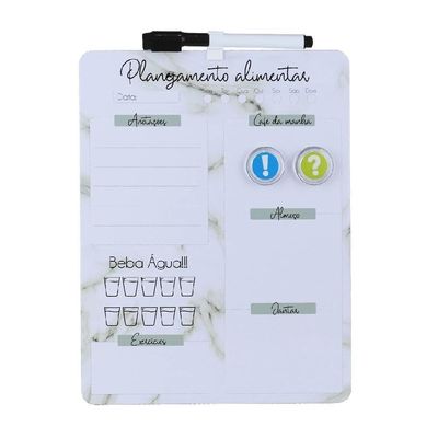 Cardapio Semanal Lousa Planejamento Alimentacao Magnetica Planner Dieta Quadro Anotacoes Refeicao Imas Caneta Apagador