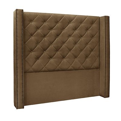 Cabeceira Decorativa Casal 1,64M Loewe Suede Caramelo - Gran Belo