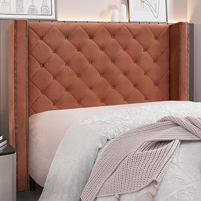 Cabeceira Decorativa Casal 1,64M Loewe Veludo Cobre - Gran Belo