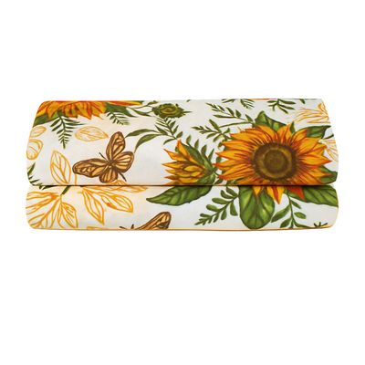 Lençol de Cima Avulso Luar Estampado Queen 01 Peça Malha 100% Algodão - Girassol