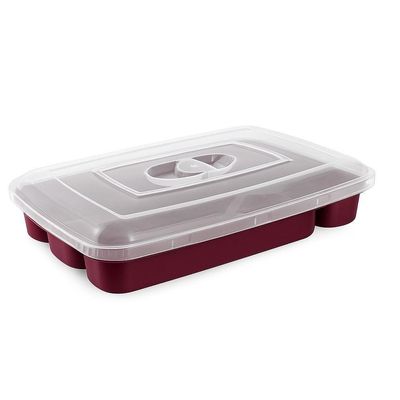 Porta Talheres Com Tampa Organizador Talher Gaveta Armario Utensilios Cozinha 4 Divisorias Viagem Churrasco Camping