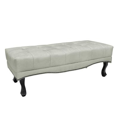 Recamier Decorativo 195cm Loewe Veludo Pés de Madeira Prata - Gran Belo