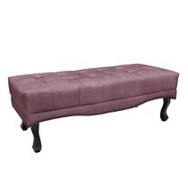 Recamier Decorativo 195cm Loewe Veludo Pés de Madeira Uva - Gran Belo