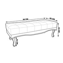 Recamier Decorativo 90cm Loewe Veludo Pés de Madeira Marrom - Gran Belo