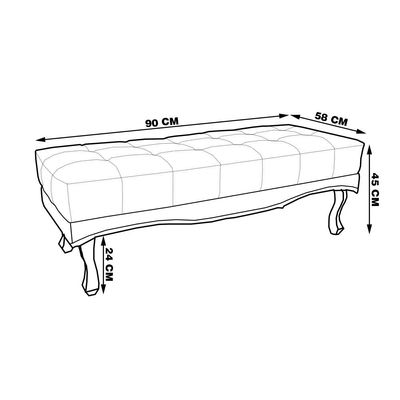Recamier Decorativo 90cm Loewe Suede Pés de Madeira Caramelo - Gran Belo