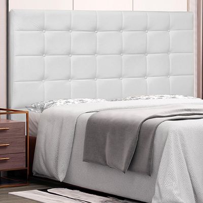 Cabeceira Decorativa Casal 1,40M Tropea PU Branco - Gran Belo
