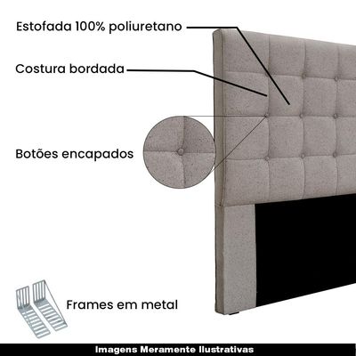 Cabeceira Decorativa Queen Size 1,60M Tropea Linho Areia - Gran Belo