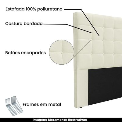 Cabeceira Decorativa King Size 1,95M Tropea Linho Natural - Gran Belo
