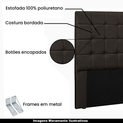 Cabeceira Decorativa King Size 1,95M Tropea PU Marrom - Gran Belo