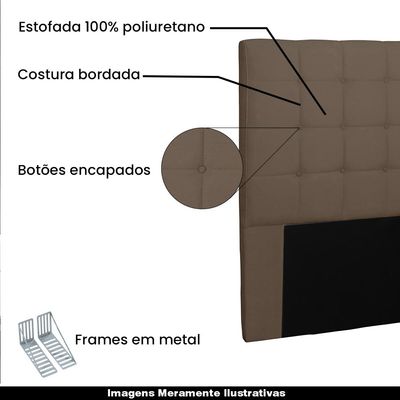 Cabeceira Decorativa Queen Size 1,60M Tropea Suede Caramelo - Gran Belo