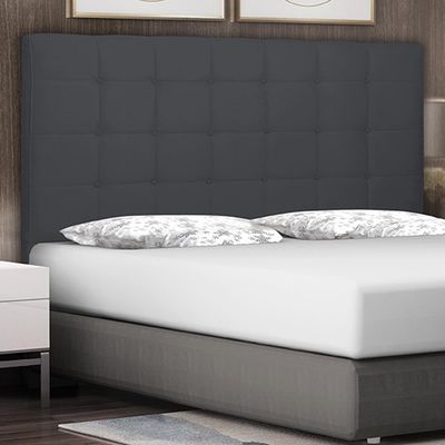 Cabeceira Decorativa King Size 1,95M Tropea Suede Cinza- Gran Belo