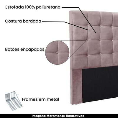 Cabeceira Decorativa King Size 1,95M Tropea Veludo Lilás - Gran Belo