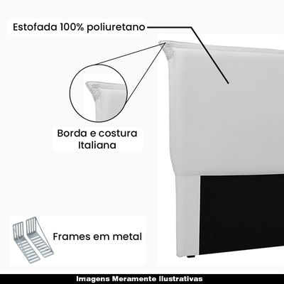 Cabeceira Decorativa King Size 1,95M Trento PU Branco - Gran Belo