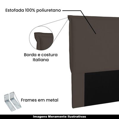 Cabeceira Decorativa Queen Size 1,60M Trento Suede Café - Gran Belo