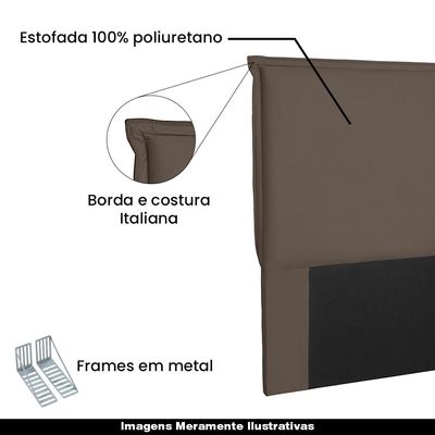 Cabeceira Decorativa Queen Size 1,60M Trento Suede Caramelo - Gran Belo