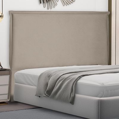 Cabeceira Decorativa King Size 1,95M Trento Suede Bege - Gran Belo