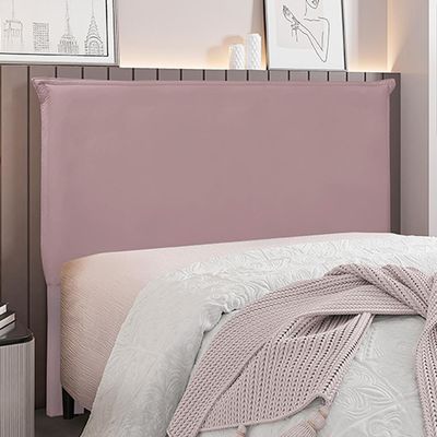 Cabeceira Decorativa Casal 1,40M Trento Veludo Lilás - Gran Belo