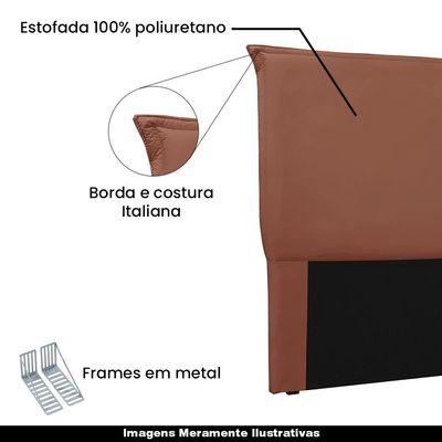 Cabeceira Decorativa Queen Size 1,60M Trento Veludo Cobre - Gran Belo