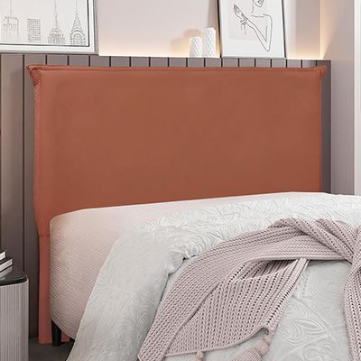 Cabeceira Decorativa Queen Size 1,60M Trento Veludo Cobre - Gran Belo