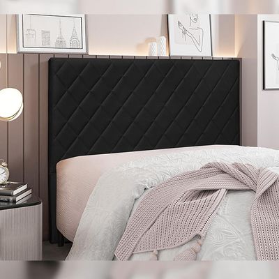 Cabeceira Decorativa King Size 1,95M Tàzio Veludo Preto - Gran Belo