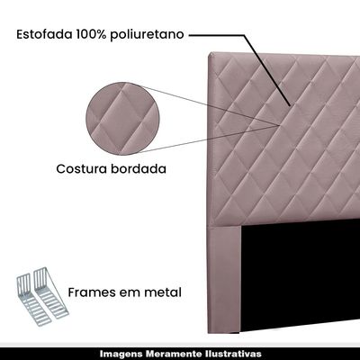Cabeceira Decorativa Casal 1,40M Tàzio Veludo Lilás - Gran Belo