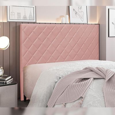 Cabeceira Decorativa Queen Size 1,60M Tàzio Veludo Rosa - Gran Belo