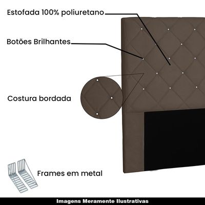 Cabeceira Decorativa Casal 1,40M Tàzio Suede Caramelo - Gran Belo