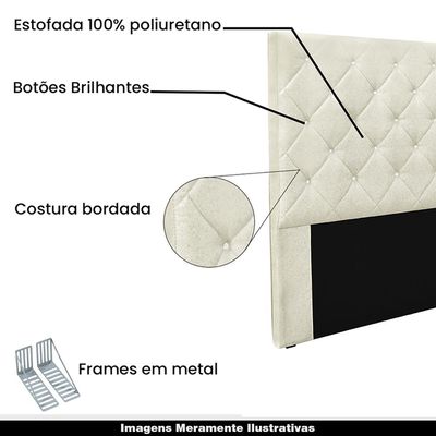 Cabeceira Decorativa Queen Size 1,60M Tàzio Linho Natural - Gran Belo