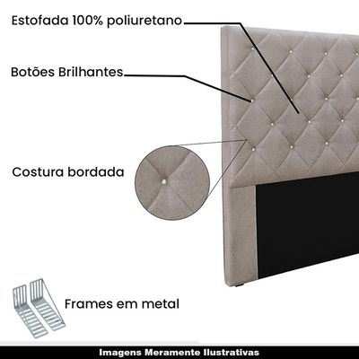 Cabeceira Decorativa Queen Size 1,60M Tàzio Linho Areia - Gran Belo