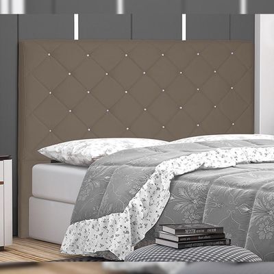Cabeceira Decorativa Queen Size 1,60M Tàzio Suede Caramelo - Gran Belo