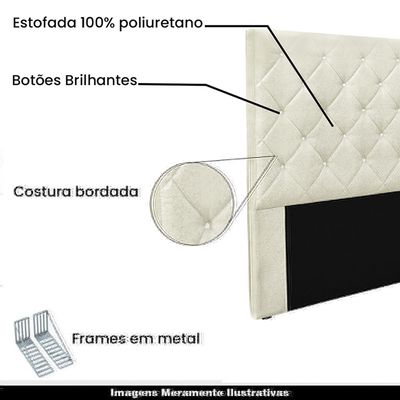 Cabeceira Decorativa King Size 1,95M Tàzio Linho Natural - Gran Belo