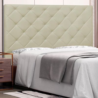 Cabeceira Decorativa King Size 1,95M Tàzio PU Marfim - Gran Belo
