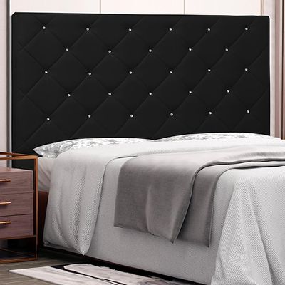 Cabeceira Decorativa King Size 1,95M Tàzio PU Preto - Gran Belo