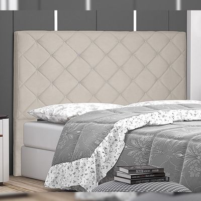 Cabeceira Decorativa King Size 1,95M Tàzio Suede Bege - Gran Belo