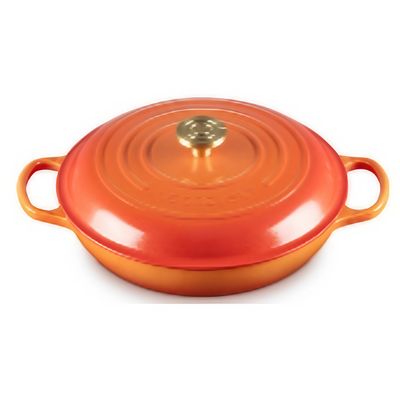 CAÇAROLA LE CREUSET SIGNATURE BUFFET EM FERRO FUNDIDO 30CM FLAMME DORÉE 21180301834479