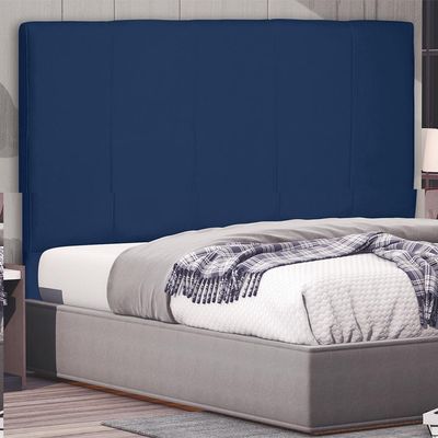 Cabeceira Decorativa Casal 1,40M Erza Suede Azul Marinho - Gran Belo