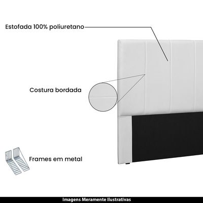 Cabeceira Decorativa King Size 1,95M Erza PU Branco - Gran Belo
