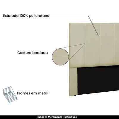Cabeceira Decorativa King Size 1,95M Erza PU Marfim - Gran Belo