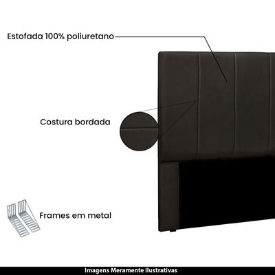 Cabeceira Decorativa King Size 1,95M Erza PU Marrom - Gran Belo