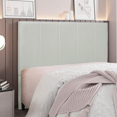 Cabeceira Decorativa Queen Size 1,60M Erza Veludo Prata - Gran Belo