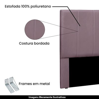 Cabeceira Decorativa Queen Size 1,60M Erza Veludo Uva - Gran Belo