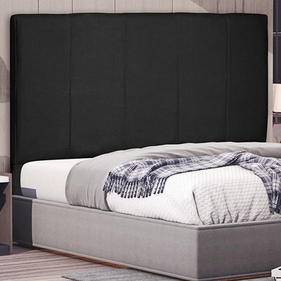 Cabeceira Decorativa Casal 1,40M Erza Suede Preto - Gran Belo