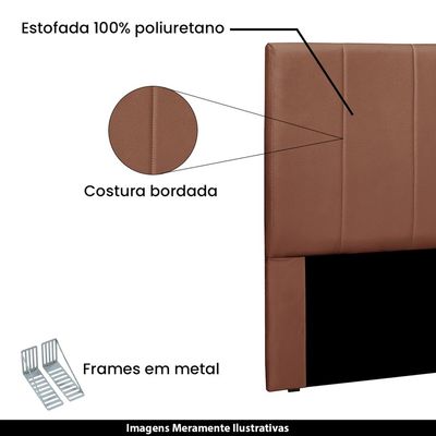 Cabeceira Decorativa Casal 1,40M Erza Veludo Cobre - Gran Belo
