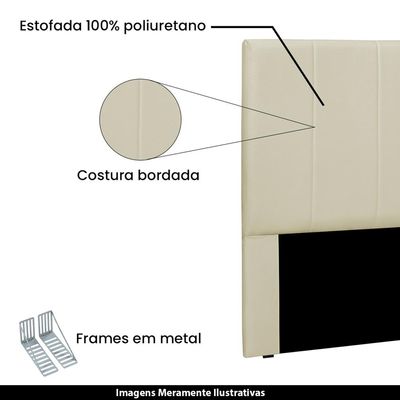 Cabeceira Decorativa Queen Size 1,60M Erza Veludo Bege - Gran Belo