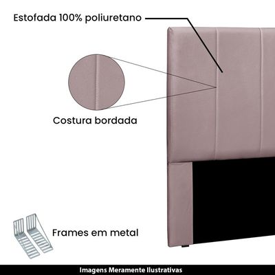 Cabeceira Decorativa King Size 1,95M Erza Veludo Lilás - Gran Belo