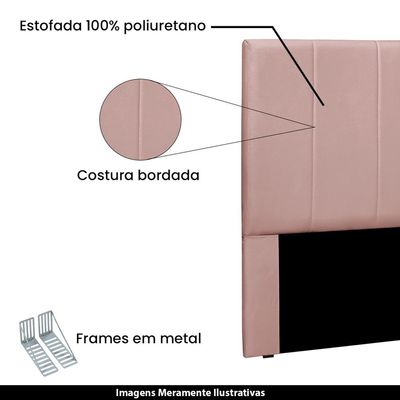 Cabeceira Decorativa King Size 1,95M Erza Veludo Rosa - Gran Belo