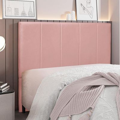 Cabeceira Decorativa King Size 1,95M Erza Veludo Rosa - Gran Belo