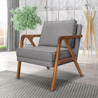Kit 2 Poltronas Decorativas De Luxo Frida Linho Cinza - Gran Belo