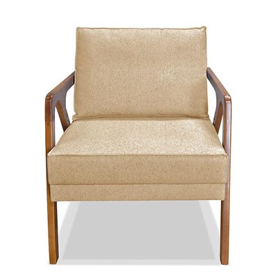 Poltrona Decorativa De Luxo Frida Linho Dourado - Gran Belo